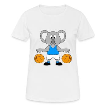 BASKETBALL - KOALA - SPORT - TIER - KIND - BABY - Frauen T-Shirt atmungsaktiv - Weiß - Vorne - AI Model Female 172 dark (172cm)