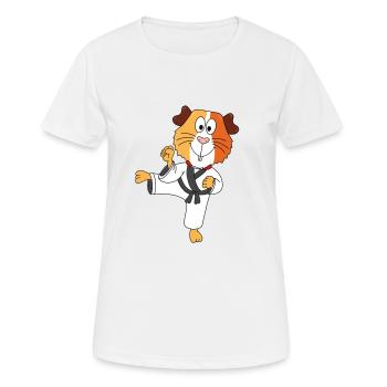 SELBSTVERTEIDIGUNG - KARATE - MEERSCHWEINCHEN - Frauen T-Shirt atmungsaktiv - Weiß - Vorne - AI Model Female 172 dark (172cm)