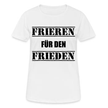 Frieren für den Frieden - Frauen T-Shirt atmungsaktiv - Weiß - Vorne - AI Model Female 172 dark (172cm)