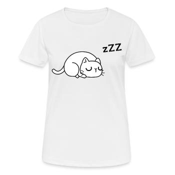 chat fatigué - T-shirt respirant Femme - blanc - Devant - AI Model Female 172 dark (172cm)