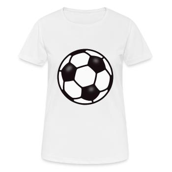 FUßBALL - SPORT - FUßBALLSPIELER - BALLSPORT - Frauen T-Shirt atmungsaktiv - Weiß - Vorne - AI Model Female 172 dark (172cm)