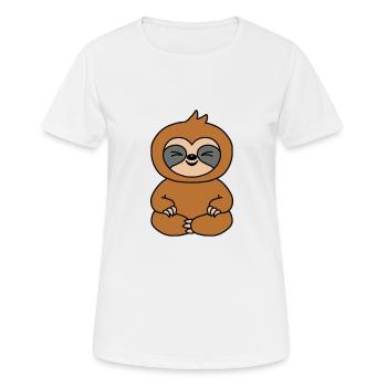 FAULTIER - TIER - KIND - BABY - TIERISCH - FUN - Frauen T-Shirt atmungsaktiv - Weiß - Vorne - AI Model Female 172 dark (172cm)