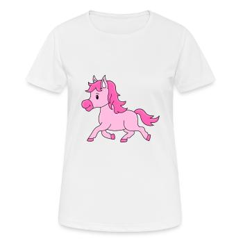 PONY - PFERD - REITEN - REITERIN - TIER - BABY - Frauen T-Shirt atmungsaktiv - Weiß - Vorne - AI Model Female 172 dark (172cm)