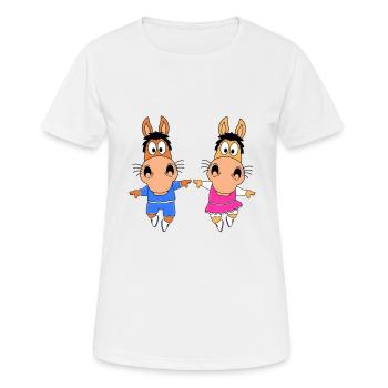 PFERD - PONYS - TANZEN - LIEBE - TANZPAAR - LOVE - Frauen T-Shirt atmungsaktiv - Weiß - Vorne - AI Model Female 172 dark (172cm)
