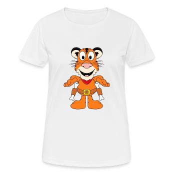 TIGER - COWBOY - WESTERN - REVOLVER - KNOCHEN - Frauen T-Shirt atmungsaktiv - Weiß - Vorne - AI Model Female 172 dark (172cm)