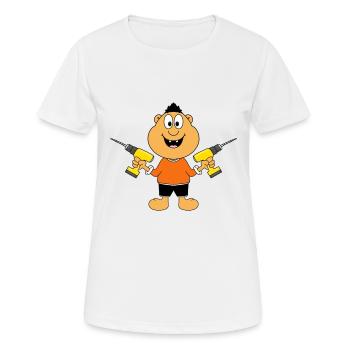 MANN - HEIMWERKER - HANDWERKER - BOHRER - FUN - Frauen T-Shirt atmungsaktiv - Weiß - Vorne - AI Model Female 172 dark (172cm)
