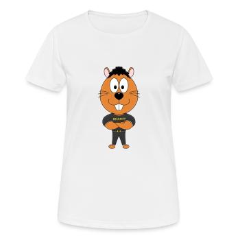 SECURITY - BODYGUARD - BIBER - OTTER - MARDER - Frauen T-Shirt atmungsaktiv - Weiß - Vorne - AI Model Female 172 dark (172cm)