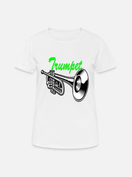 Trumpet Cartoon Art Design - Women's Breathable T-Shirt - white