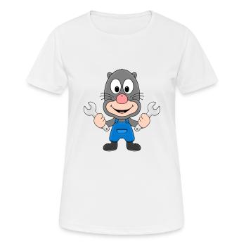 MAULWURF - KFZ-MECHANIKER - KLEMPNER - HANDWERKER - Frauen T-Shirt atmungsaktiv - Weiß - Vorne - AI Model Female 172 dark (172cm)