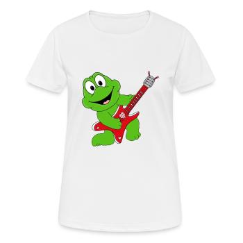 GITARRE - MUSIKER - FROSCH - GITARRIST - TIERISCH - Frauen T-Shirt atmungsaktiv - Weiß - Vorne - AI Model Female 172 dark (172cm)