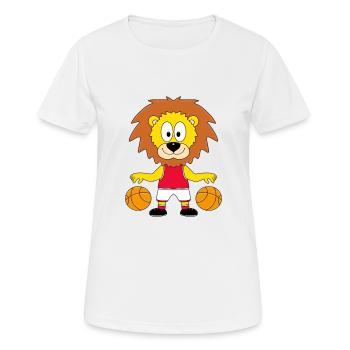 LÖWE - BASKETBALL - SPORT - TIER - TIERISCH - Frauen T-Shirt atmungsaktiv - Weiß - Vorne - AI Model Female 172 dark (172cm)