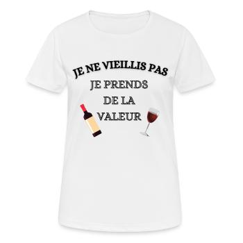 Idée cadeau homme anniversaire humour vin - T-shirt respirant Femme - blanc - Devant - AI Model Female 172 dark (172cm)