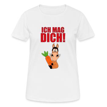ICH MAG DICH! - MÖHRE - PFERD - PONY - LIEBE - Frauen T-Shirt atmungsaktiv - Weiß - Vorne - AI Model Female 172 dark (172cm)