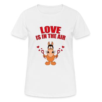LOVE IS IN THE AIR - SEIFENBLASEN - PFER - PONY - Frauen T-Shirt atmungsaktiv - Weiß - Vorne - AI Model Female 172 dark (172cm)