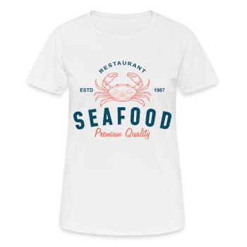 Restaurant de fruits de mer, millésime de qualité supérieure - T-shirt respirant Femme - blanc - Devant - AI Model Female 172 dark (172cm)