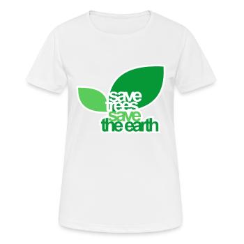 BÄUME RETTEN - Frauen T-Shirt atmungsaktiv - Weiß - Vorne - AI Model Female 172 dark (172cm)