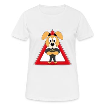 ACHTUNG WACHHUND - HUND - SECURITY - TIERISCH - Frauen T-Shirt atmungsaktiv - Weiß - Vorne - AI Model Female 172 dark (172cm)