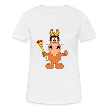 PFERD - KÖNIG - PRINZ - KÖNIGIN - PRINZESSIN - Frauen T-Shirt atmungsaktiv - Weiß - Vorne - AI Model Female 172 dark (172cm)