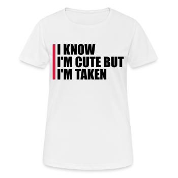 cute but taken quote - Women's Breathable T-Shirt - white - Front - AI Model Female 172 dark (172cm)