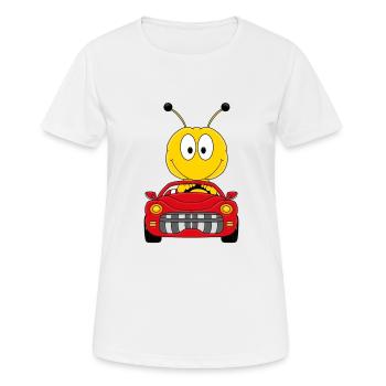 AUTO - BIENE - CABRIO - TIERISCH - AUTOMOBIL - Frauen T-Shirt atmungsaktiv - Weiß - Vorne - AI Model Female 172 dark (172cm)