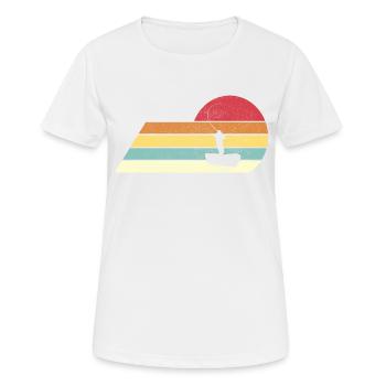 Angler Fischer Geschenk Retro - Frauen T-Shirt atmungsaktiv - Weiß - Vorne - AI Model Female 172 dark (172cm)