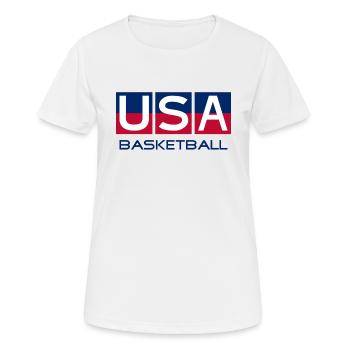 USA Basketball - National Colors - United States - Frauen T-Shirt atmungsaktiv - Weiß - Vorne - AI Model Female 172 dark (172cm)