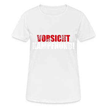 VORSICHT KAMPFHUND! - HUND - HUNDE - WACHHUND - Frauen T-Shirt atmungsaktiv - Weiß - Vorne - AI Model Female 172 dark (172cm)