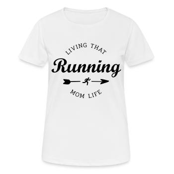 running mom life - Women's Breathable T-Shirt - white - Front - AI Model Female 172 dark (172cm)
