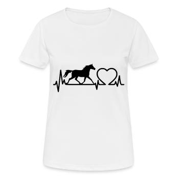 HERZSCHLAG - LIEBE - PFERD - PONY - REITEN - Frauen T-Shirt atmungsaktiv - Weiß - Vorne - AI Model Female 172 dark (172cm)