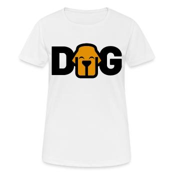 Logo DOG - T-shirt respirant Femme - blanc - Devant - AI Model Female 172 dark (172cm)