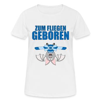 ZUM FLIEGEN GEBOREN - FLUGHUND - PILOT - FLUGZEUG - Frauen T-Shirt atmungsaktiv - Weiß - Vorne - AI Model Female 172 dark (172cm)