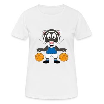 BASKETBALL - SPORT - FRETTCHEN - TIERISCH - Frauen T-Shirt atmungsaktiv - Weiß - Vorne - AI Model Female 172 dark (172cm)