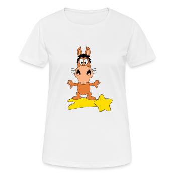 STERNSCHNUPPE - PFERD - PONY - TIER - Frauen T-Shirt atmungsaktiv - Weiß - Vorne - AI Model Female 172 dark (172cm)