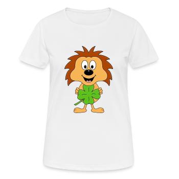 KLEEBLATT - GLÜCKSBRINGER - IGEL - TIER - Frauen T-Shirt atmungsaktiv - Weiß - Vorne - AI Model Female 172 dark (172cm)