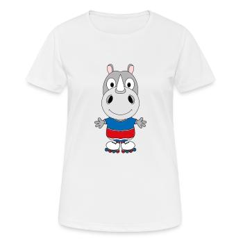NASHORN - INLINE SKATES - SPORT - TIER - BABY - Frauen T-Shirt atmungsaktiv - Weiß - Vorne - AI Model Female 172 dark (172cm)