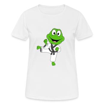 FROSCH - KARATE - SELBSTVERTEIDIGUNG - KAMPFSPORT - Frauen T-Shirt atmungsaktiv - Weiß - Vorne - AI Model Female 172 dark (172cm)