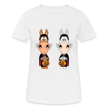 PFERDE - PONYS - HALLOWEEN - TIERISCH - Frauen T-Shirt atmungsaktiv - Weiß - Vorne - AI Model Female 172 dark (172cm)
