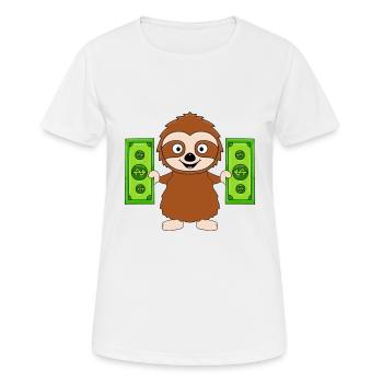 FAULTIER - GELD - TIER - TIERISCH - Frauen T-Shirt atmungsaktiv - Weiß - Vorne - AI Model Female 172 dark (172cm)
