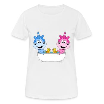 EINHÖRNER - BADEWANNE - LIEBE - LOVE - Frauen T-Shirt atmungsaktiv - Weiß - Vorne - AI Model Female 172 dark (172cm)