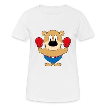 TEDDY - BÄR - TEDDYBÄR - BOXER - BOXEN - SPORT - Frauen T-Shirt atmungsaktiv - Weiß - Vorne - AI Model Female 172 dark (172cm)