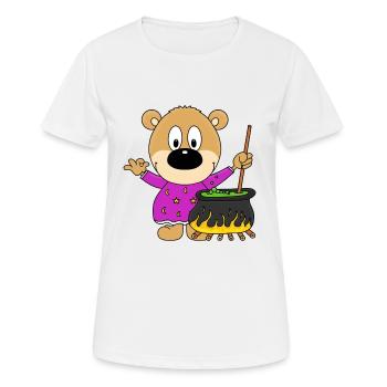 TEDDYBÄR - BÄR - TEDDY - HEXE - HALLOWEEN - Frauen T-Shirt atmungsaktiv - Weiß - Vorne - AI Model Female 172 dark (172cm)
