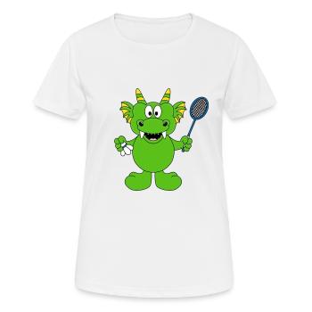 DRACHE - FEDERBALL - SPORT - BADMINTON - TIER - Frauen T-Shirt atmungsaktiv - Weiß - Vorne - AI Model Female 172 dark (172cm)