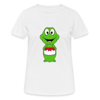 FROSCH - GEBURTSTAG - TIER - TIERISCH - Frauen T-Shirt atmungsaktiv - Weiß - Vorne - AI Model Female 172 dark (172cm)