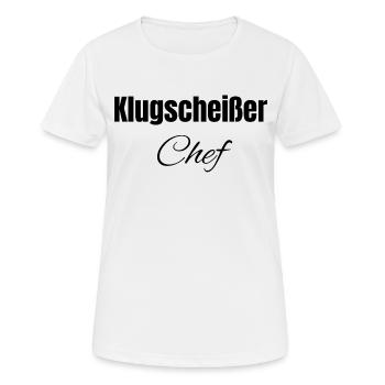 Klugscheißer Chef - Frauen T-Shirt atmungsaktiv - Weiß - Vorne - AI Model Female 172 dark (172cm)