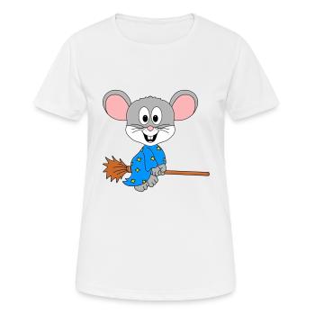 MAUS - HEXE - HEXENBESEN - HALLOWEEN - BABY - Frauen T-Shirt atmungsaktiv - Weiß - Vorne - AI Model Female 172 dark (172cm)