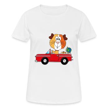 WELTENBUMMLER - MEERSCHWEINCHEN - REISE - URLAUB - Frauen T-Shirt atmungsaktiv - Weiß - Vorne - AI Model Female 172 dark (172cm)