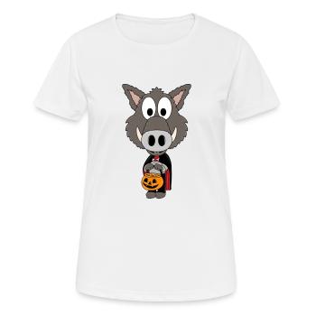 HALLOWEEN - WILDSCHWEIN - TIER - KIND - BABY - Frauen T-Shirt atmungsaktiv - Weiß - Vorne - AI Model Female 172 dark (172cm)