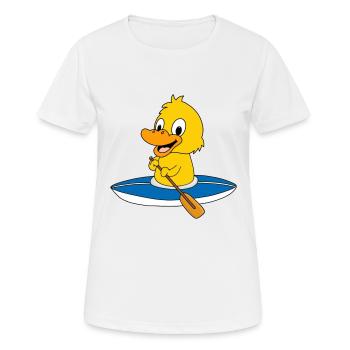ENTE - KÜKEN - KAJAK - KANU - TIER - KIND - BABY - Frauen T-Shirt atmungsaktiv - Weiß - Vorne - AI Model Female 172 dark (172cm)