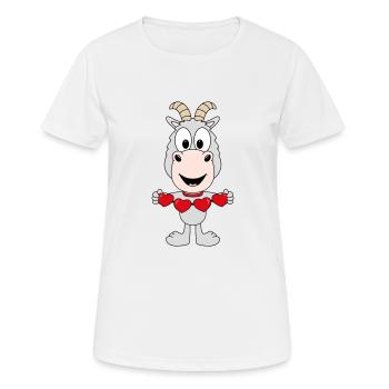 ZIEGE - LIEBE - LOVE - TIER - KIND - BABY - Frauen T-Shirt atmungsaktiv - Weiß - Vorne - AI Model Female 172 dark (172cm)