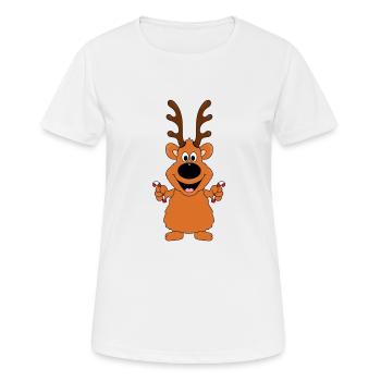 ZUCKERSTANGEN - WEIHNACHTEN - REH - RENTIER - TIER - Frauen T-Shirt atmungsaktiv - Weiß - Vorne - AI Model Female 172 dark (172cm)